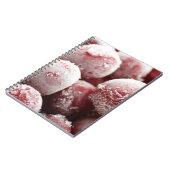 Makro gefrorene Beeren, Nahtextur. Notizblock (Linke Seite)