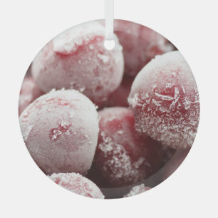Makro gefrorene Beeren, Nahtextur. Ornament Aus Glas