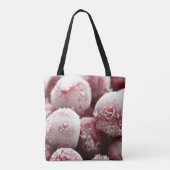 Makro gefrorene Beeren, Nahtextur. Tasche (Rückseite)