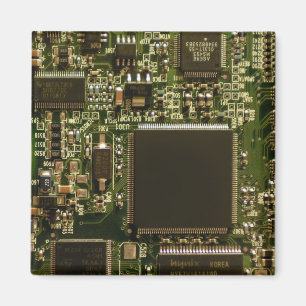 Makro-Grün-Leiterplatte PCB-Foto Magnet