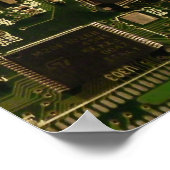 Makro-Grün Leiterplatte | PCB-Foto Poster (Ecke)