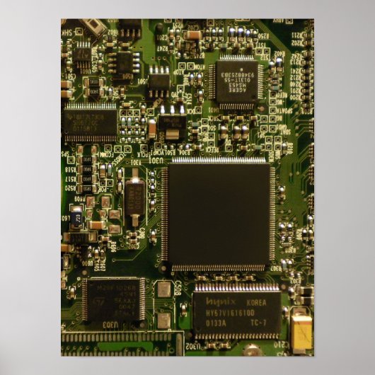 Makro-Grün Leiterplatte | PCB-Foto Poster (Vorne)