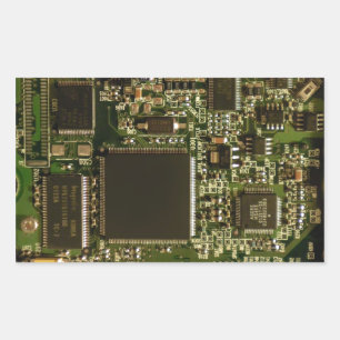 Makro-Grünleiterplatte PCB-Foto Rechteckiger Aufkleber