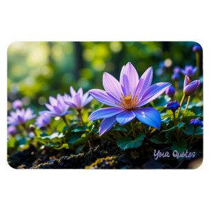 Makro Lila Waldwildblumen mit Tau Magnet