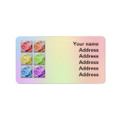 Makro-Rainbow-Rose Hochzeitadresse Adressaufkleber (Vorne)