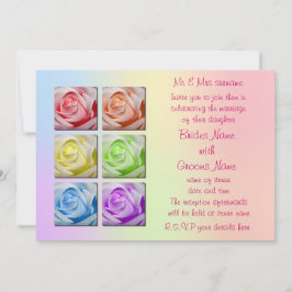 Makro-Regenbogen-Rose Hochzeitseinladungen Einladung
