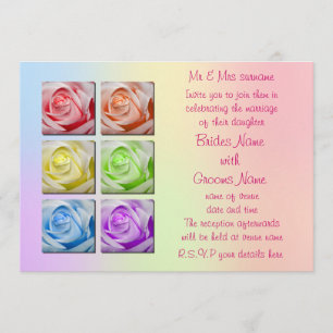 Makro-Regenbogen-Rose Hochzeitseinladungen Einladung
