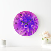 Makro rosa Blume Große Wanduhr (Zuhause)