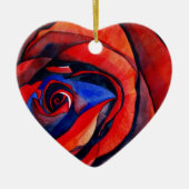 Makro-rote Rose abstrakte Kunstmalerei Keramik Ornament (Vorne)