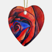 Makro-rote Rose abstrakte Kunstmalerei Keramik Ornament (Links)