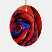 Makro-rote Rose abstrakte Kunstmalerei Keramikornament (Rechts)