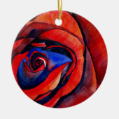 Makro-rote Rose abstrakte Kunstmalerei Keramikornament (Vorne)