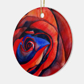Makro-rote Rose abstrakte Kunstmalerei Keramikornament (Links)