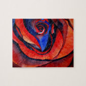 Makro-rote Rose abstrakte Kunstmalerei Puzzle (Horizontal)