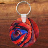 Makro-rote Rose abstrakte Kunstmalerei Schlüsselanhänger (Vorderseite)