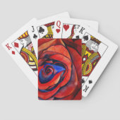 Makro-rote Rose abstrakte Kunstmalerei Spielkarten (Rückseite)