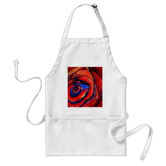 Makro rote Rose abstraktes Kunstgemälde Schürze (Vorne)