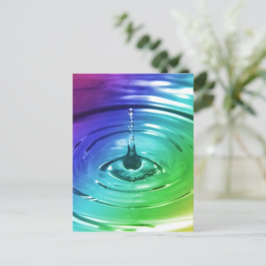 Makro-Wassertropfen Postkarte (Stehend Vorderseite)