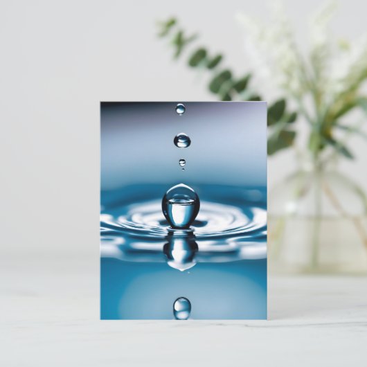 Makro-Wassertropfen Postkarte (Stehend Vorderseite)