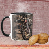 Makroansicht des MOTORRADES Tasse