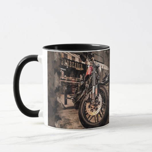 Makroansicht des MOTORRADES Tasse (Links)
