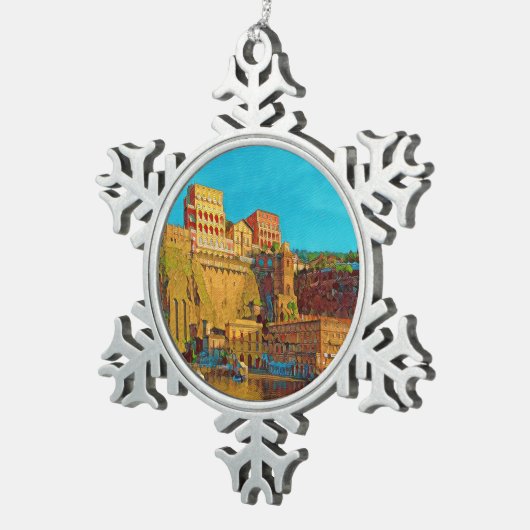 Makroaufnahme der Patrone - Schneeflocken Zinn-Ornament (Rechts)