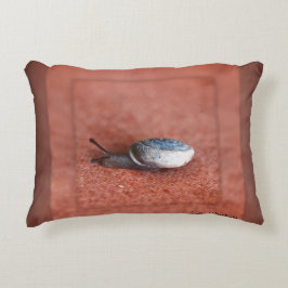 Makroaufnahme der Schnecke auf der Terracotta Dekokissen