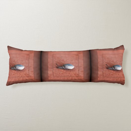 Makroaufnahme der Schnecke auf der Terracotta Seitenschläferkissen (Vorderseite)