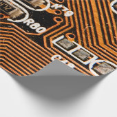 Makroaufnahme von Schaltbrett, Kabeln, Kondensator Geschenkpapier (Ecke)