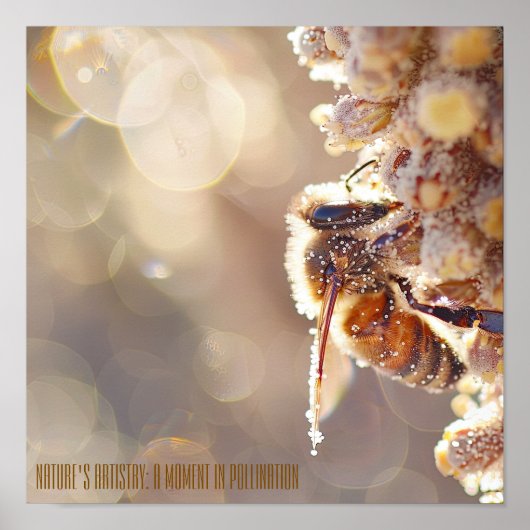 Makrobiene im Blut: Nahe Bestäubung der Natur Poster (Vorne)