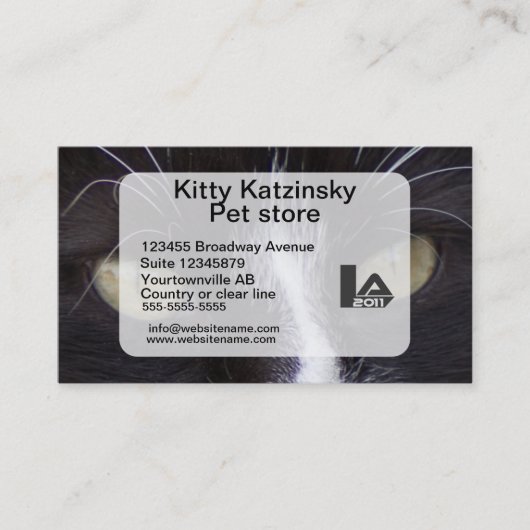 MakroFoto Augen einer Katze persönlich und Visitenkarte (Vorderseite)