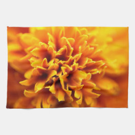 Makrofoto der Studentenblume Geschirrtuch