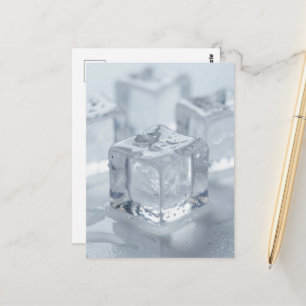 Makrofotografie von schmelzenden Eiswürfeln Postkarte