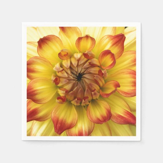 Makroherz einer Dahlia-Blume Serviette (Vorderseite)