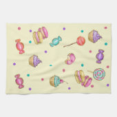 Makronen-Cupcakes-Lollipops und -Donuts Geschirrtuch (Horizontal)