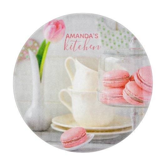 Makronen im KItchen-Schneidausschuss - rund Schneidebrett (Vorderseite)