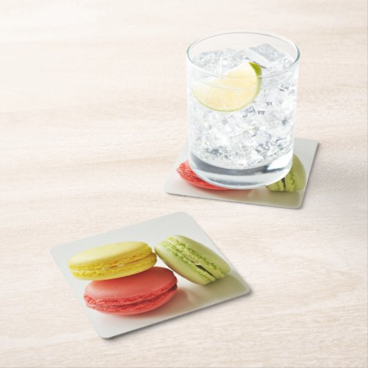 Makronen/Macaronen-Untersetzer Rechteckiger Pappuntersetzer (Vor Ort)