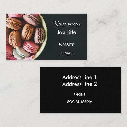 Makronen Visitenkarte (Vorne/Hinten)