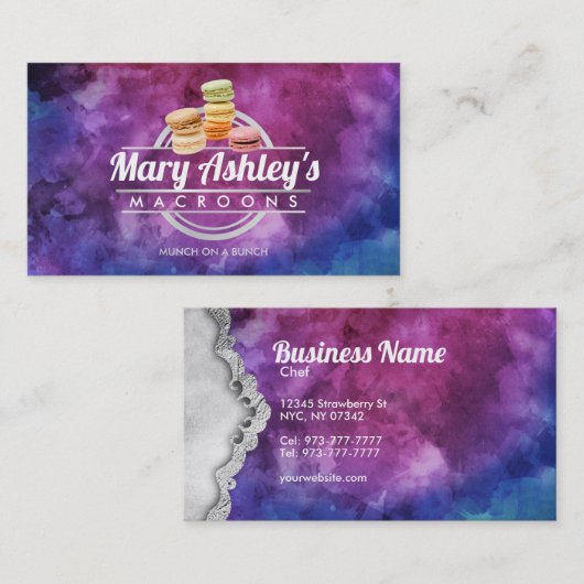 Makronen-Visitenkarten Visitenkarte (Vorne/Hinten)