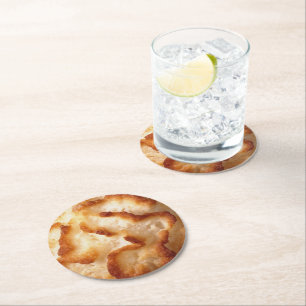 Makroon-Cookie-Image Runder Pappuntersetzer