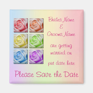 Makroregenbogen-Rosen, die Save the Date Magneten Magnet