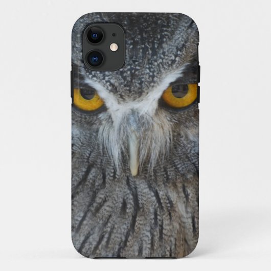 Makroschwarzweiss-Scops Eule Case-Mate iPhone Hülle (Rückseite)