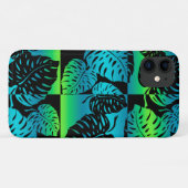 Makua Monstera Hawaiian Striped Blend Turq Case-Mate iPhone Hülle (Rückseite (Horizontal))