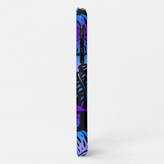 Makua Monstera Hawaiian Striped Lila Case-Mate iPhone Hülle (Hinten/Links)
