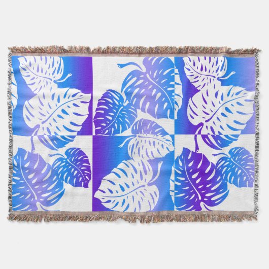 Makua Monstera Hawaiian Strippenblankets Decke (Vorderseite)