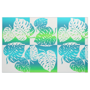 Makua Monstera tropische hawaiianische Streifenble Stoff