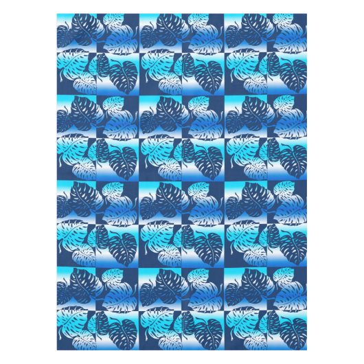 Makua Monstera tropische hawaiianische Streifenble Tischdecke (Vorderseite)