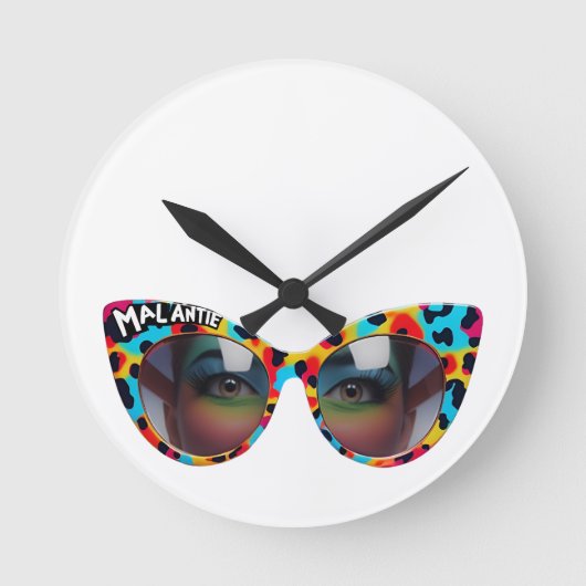 MAL ANTIE / Crazy Aunt Afrikaanse Humor Runde Wanduhr (Vorderseite)