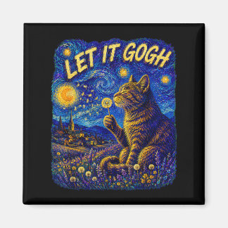 Mal die Sterne Katze pustet Löwenzahn Nachthimmel Magnet
