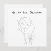 Mal dir dein Traumpony, lustige Pferde- Karte (Vorne/Hinten)